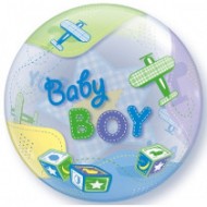 Baby Boy Airplanes & Stitches Bubble Balloon 